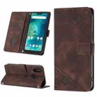 For Xiaomi Redmi 6 Pro / A2 Lite Skin-feel Embossed Leather Phone Case(Brown) - 1