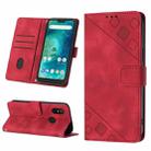 For Xiaomi Redmi 6 Pro / A2 Lite Skin-feel Embossed Leather Phone Case(Red) - 1