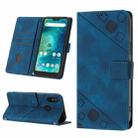 For Xiaomi Redmi 6 Pro / A2 Lite Skin-feel Embossed Leather Phone Case(Blue) - 1