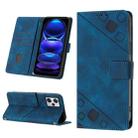 For Xiaomi Redmi Note 12 Pro+ Global / Redmi Note 12 Explorer Skin-feel Embossed Leather Phone Case(Blue) - 1