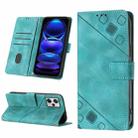 For Xiaomi Redmi Note 12 Pro+ Global / Redmi Note 12 Explorer Skin-feel Embossed Leather Phone Case(Green) - 1