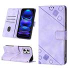 For Xiaomi Redmi Note 12 Pro+ Global / Redmi Note 12 Explorer Skin-feel Embossed Leather Phone Case(Light Purple) - 1