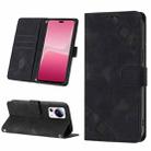 For Xiaomi 13 Lite 5G Skin-feel Embossed Leather Phone Case(Black) - 1