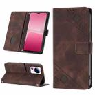 For Xiaomi 13 Lite 5G Skin-feel Embossed Leather Phone Case(Brown) - 1