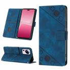 For Xiaomi 13 Lite 5G Skin-feel Embossed Leather Phone Case(Blue) - 1