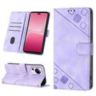 For Xiaomi 13 Lite 5G Skin-feel Embossed Leather Phone Case(Light Purple) - 1