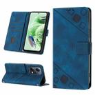 For Xiaomi Poco X5 5G Skin-feel Embossed Leather Phone Case(Blue) - 1