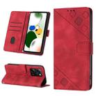 For Xiaomi Poco X5 Pro 5G / Redmi Note 12 Pro Speed Skin-feel Embossed Leather Phone Case(Red) - 1