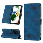 For Xiaomi Poco X5 Pro 5G / Redmi Note 12 Pro Speed Skin-feel Embossed Leather Phone Case(Blue) - 1