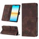 For Sony XPreia ACE  III Skin-feel Embossed Leather Phone Case(Brown) - 1