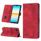 For Sony XPreia ACE  III Skin-feel Embossed Leather Phone Case(Red) - 1