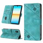 For Sony XPreia ACE  III Skin-feel Embossed Leather Phone Case(Green) - 1