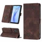 For ZTE Libero 5G III Skin-feel Embossed Leather Phone Case(Brown) - 1