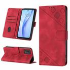 For ZTE Libero 5G III Skin-feel Embossed Leather Phone Case(Red) - 1