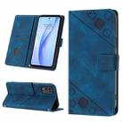 For ZTE Libero 5G III Skin-feel Embossed Leather Phone Case(Blue) - 1