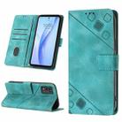 For ZTE Libero 5G III Skin-feel Embossed Leather Phone Case(Green) - 1