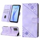 For ZTE Libero 5G III Skin-feel Embossed Leather Phone Case(Light Purple) - 1