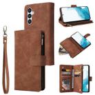 For Samsung Galaxy A54 5G Multifunctional Multi-Card Wallet Phone Leather Case(Brown) - 1