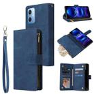 For Xiaomi Redmi Note 12 5G Global India / Poco X5 Multifunctional Multi-Card Wallet Phone Leather Case(Blue) - 1