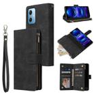 For Xiaomi Redmi Note 12 5G Global India / Poco X5 Multifunctional Multi-Card Wallet Phone Leather Case(Black) - 1