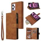 For Xiaomi Redmi Note 12 Pro 5G Global India / Note 12 Pro 5G Speed Edition / Poco X5 Pro Multifunctional Multi-Card Wallet Phone Leather Case(Brown) - 1