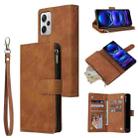 For Xiaomi Redmi Note 12 Pro+ 5G Global India / Note 12 Explorer Multifunctional Multi-Card Wallet Phone Leather Case(Brown) - 1