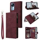 For Xiaomi 12T / 12T Pro Multifunctional Multi-Card Wallet Phone Leather Case(Wine Red) - 1