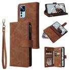 For Xiaomi 12T / 12T Pro Multifunctional Multi-Card Wallet Phone Leather Case(Brown) - 1