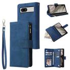 For Google Pixel 7A Multifunctional Multi-Card Wallet Phone Leather Case(Blue) - 1