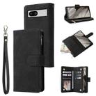 For Google Pixel 7A Multifunctional Multi-Card Wallet Phone Leather Case(Black) - 1