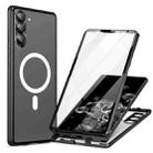 For Samsung Galaxy S21 5G HD Full Cover Magsafe Magnetic Metal Tempered Glass Phone Case(Black) - 1