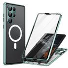 For Samsung Galaxy S24 Ultra 5G HD Full Cover Magsafe Magnetic Metal Tempered Glass Phone Case(Green) - 1