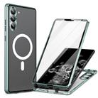 For Samsung Galaxy S24+ 5G HD Full Cover Magsafe Magnetic Metal Tempered Glass Phone Case(Green) - 1