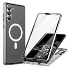 For Samsung Galaxy S24+ 5G HD Full Cover Magsafe Magnetic Metal Tempered Glass Phone Case(Silver) - 1