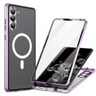 For Samsung Galaxy S24+ 5G HD Full Cover Magsafe Magnetic Metal Tempered Glass Phone Case(Purple) - 1