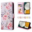 For Samsung Galaxy A34 5G Bronzing Painting RFID Leather Phone Case(Pastoral Rose) - 1