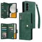 For Samsung Galaxy A34 Rivet Buckle 9 Cards Three Fold Leather Phone Case(Green) - 1