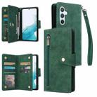 For Samsung Galaxy A54 Rivet Buckle 9 Cards Three Fold Leather Phone Case(Green) - 1