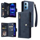 For Xiaomi Redmi Note 12 5G Global / Poco X5 Rivet Buckle 9 Cards Three Fold Leather Phone Case(Blue) - 1