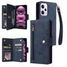 For Xiaomi Redmi Note 12 Pro 5G Speed / Note 12 Pro 5G Global / Poco X5 Pro Rivet Buckle 9 Cards Three Fold Leather Phone Case(Blue) - 1