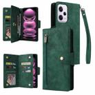 For Xiaomi Redmi Note 12 Pro 5G Speed / Note 12 Pro 5G Global / Poco X5 Pro Rivet Buckle 9 Cards Three Fold Leather Phone Case(Green) - 1