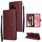 For Infinix Hot 10 Lite 3 Card Slots Multifunctional Leather Phone Case(Wine Red) - 1