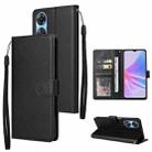 For OPPO A58 / A78 3 Card Slots Multifunctional Leather Phone Case(Black) - 1