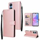 For OPPO A58 / A78 3 Card Slots Multifunctional Leather Phone Case(Rose Gold) - 1