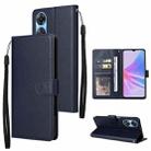 For OPPO A58 / A78 3 Card Slots Multifunctional Leather Phone Case(Navy Blue) - 1
