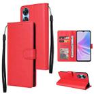 For OPPO A58 / A78 3 Card Slots Multifunctional Leather Phone Case(Red) - 1