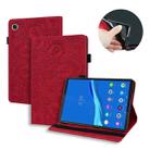 For Lenovo Tab M10 Plus 10.6 3rd Gen 2022 Calf Texture Embossed Flip Leather Tablet Case(Red) - 1