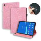 For Lenovo Tab M10 Plus 10.6 3rd Gen 2022 Calf Texture Embossed Flip Leather Tablet Case(Pink) - 1