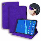 For Lenovo Tab M10 Plus 10.6 3rd Gen 2022 Calf Texture Embossed Flip Leather Tablet Case(Purple) - 1