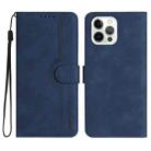 For iPhone 14 Pro Heart Pattern Skin Feel Leather Phone Case(Royal Blue) - 1